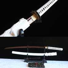 Hand forged red damascus folded steel japanese samurai katana real sharp sword. 2024 - buy cheap