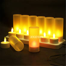 12pcs Rechargeable LED Candles Flameless Light Electric Candle Waxless Lamp Valentine Birthday Wedding Church Decor Hot Selling 2024 - buy cheap