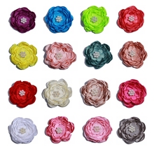 50PCS 9.2CM  Fashion Burned Satin Fabric Flowers With Bead For Clothes Accessories Layered Customize Chiffon Flower For Headband 2024 - buy cheap