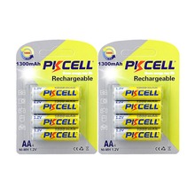 8 шт./2 карты PKCELL 1300 мАч 1,2 в AA батарея ni-mh перезаряжаемые батареи 2A батарея для игрушек фонарик камера 2024 - купить недорого