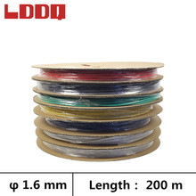Lddq tubo termo retrátil de 200m, 3:1, com cola, mangueira de 1.6mm, tubulação termorretrátil, termo adesivo, sete cores 2024 - compre barato