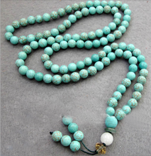 8mm Round Stone howlite Buddhist Buddha Meditation 108 Bead Prayer Bead Mala Bracelet / Necklace 2024 - buy cheap