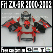 7 Free gifts Fairings set for Kawasaki ZX-6R 2000 2001 2002 Ninja 636 red black custom ABS fairing kit ZX6R 00 01 02 AF64 2024 - buy cheap