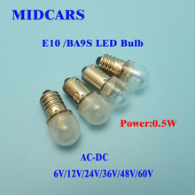 MIDCARS High Quality 6V T4w Ba9s E10 LED Bulb Indicator Light 12V SMD Ledchip 48V Rear 24V to 60V 2024 - buy cheap