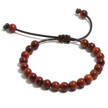 NIUYITID 8mm Ethinc Meditation Wood Bead Bracelet For Men Adjustable Pulseras Hombre Bracelet Made Of Stones Women Jewelry 2024 - buy cheap