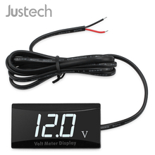 Justech-voltímetro Digital con pantalla LED para coche, voltímetro impermeable a prueba de polvo, a prueba de golpes, 12V 2024 - compra barato