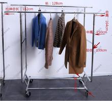 Loja de roupas móvel telescópica rack piso dobrável barra horizontal cabide pendurado rack de pórtico de aço inoxidável 2024 - compre barato