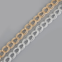 Cadena de aluminio plateado/ligero para collares, pulsera, joyería artesanal, 19x17mm, 1 m/lote 2024 - compra barato