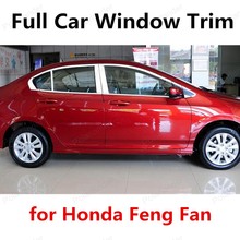 Venda quente Do Carro Decorações de Aço Inoxidável Fit Para Honda Feng Fan Moldura Da Janela Completa Guarnição Da Tampa Com o Centro de Pilar 2024 - compre barato