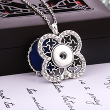 2019 New Flower rhinestone Snap Jewelry Perfume Aromatherapy Lockets Aroma Diffuser Necklace Fit 18mm Snap Button Jewelry 2024 - buy cheap