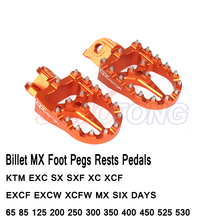 Billet MX Foot Pegs Rests Pedals For KTM EXC SX SXF XC XCF EXCF EXCW XCFW MX SIX DAYS 65 85 125 200 250 300 350 400 450 525 530 2024 - buy cheap