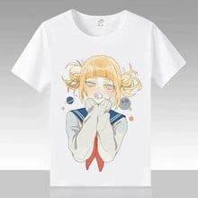 Аниме My Hero Academia летние Забавные футболки Himiko Toga Топы Футболка женские Ochako Uraraka Косплей костюмы Tsuyu Asui Спортивная футболка 2024 - купить недорого