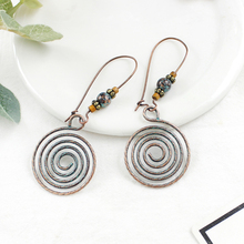 Pendientes colgantes de estilo étnico bohemio para mujer, aretes colgantes de aleación de bronce, redondos, giratorios, accesorios de joyería 2024 - compra barato