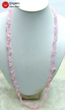 Collar de cristal Natural Qingmos de 32 pulgadas para mujer con 7-8mm, collar largo de cristal barroco rosa para mujer, joyería nec5812, Envío Gratis 2024 - compra barato