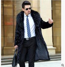 S/6Xl Men Winter Faux Mink Fur Coats Casual Black Large Size Long Male Fur Overcoats Male Faux Fur Coats Jaqueta Masculina J1540 2024 - buy cheap