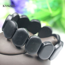 KYSZDL Natural BIAN Stone Bracelet Black Beads bian beaded Bracelets Women & Men Health stone Treatment to improve disease 2024 - buy cheap
