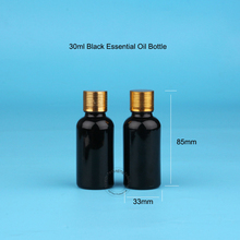 Frasco de óleo essencial vazio de vidro 10 tamanhos de 30ml 1oz/ 30cc recarga recipiente cosmético feminino frasco pequeno de ouro frasco preto 2024 - compre barato