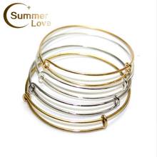 Hot Sale USA Cable Bangle Jewelry Expandable Wire Bracelets Bangles Women Jewelry DIY 10 Pcs/Lot 63-65mm High Quality Wholesale 2024 - buy cheap