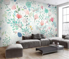 Papel de parede 3d floral com aquarela, mural fresco, pequenos flores, decalques para parede, rolos de papel de parede para berçário, sala de estar 2024 - compre barato