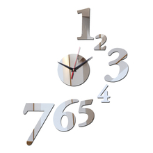 Горячая Новинка diy настенные наклейки часы украшение дома кварцевые гостиная акриловое зеркало стиль 3d часы Европа 2024 - купить недорого