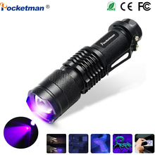 Mini Linterna LED UV portátil, luz negra violeta, UV, con zoom, Detector para mascotas secas, 395nm 2024 - compra barato