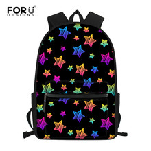 FORUDESIGNS-Mochila con estampado de estrellas para niños, morral escolar para adolescentes, Mochila para ordenador portátil de gran capacidad 2024 - compra barato