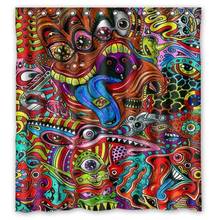 CHARMHOME Colorful Psychedelic Waterproof Fabric Polyester Custom Shower Curtain Cartoon Bathroom Home Decor 2024 - buy cheap