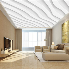 Wellyu-papel de parede personalizado 3d, murais fotográficos, atmosfera vetorial, ondas brancas simples, teto 3d de sala de estar, papel de parede decorativo 3d 2024 - compre barato