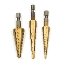 3pcs HSS Step Drill Bits 3/16-1/2 1/4-3/4 1/8-1/2" Hex Shank Titanium Coated Cone Drill Cutter Bits 2024 - buy cheap