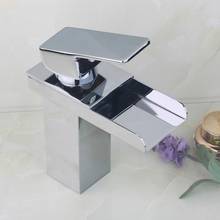 Brass sink basin faucet water tap, Bathroom chrome wash basin faucet waterfall, Copper single hole basin faucet hot and cold 2024 - buy cheap