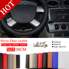 DIY Steering Wheel Covers Extremely Soft Leather Braid on the Steering-Wheel of Car With Needle and Thread Interior Accessories 2024 - buy cheap