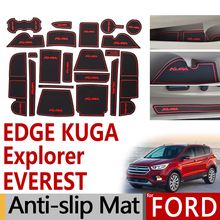 Anti-Slip Rubber Gate Slot Cup Mat for Ford KUGA Escape EDGE Explorer Everest 2011 2012 2013 2014 2015 2016 2017 2018Accessories 2024 - buy cheap