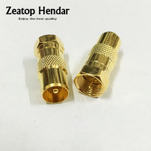 Adaptador coaxial rf de ouro, conector macho para "f" macho m/m plugue, 10 peças 2024 - compre barato