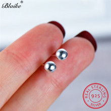 S925 Sterling Silver Round Ball Stud Earrings For Women Men Simple Daily Earrings Female Male Piercing Ear Bone Earrings Jewelry 2024 - buy cheap