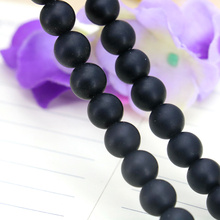 New discounts 10mm Scrub Black Onyx Stone Round Shape Loose Beads DIY parts Suitable for making bracelets necklace jewelry 15'' 2024 - buy cheap