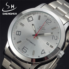 Reloj militar de marca SHENHUA 2016 de lujo, reloj a la moda con calendario, relojes de acero inoxidable, reloj mecánico automático informal para hombres 2024 - compra barato