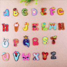Cartoon Color Cute Alphabet iron on Letter patch biker Applique patches for clothing Baby cloth Sticker Embroidery name patch 2024 - buy cheap
