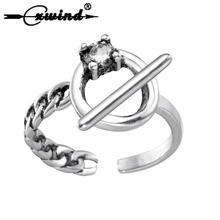 Cxwind-anillo abierto de bola de cristal para mujer, Anillos de nudillos de Anel, joyería de boda, regalo 2024 - compra barato