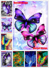 Популярная Алмазная вышивка «сделай сам», полноразмерная 5D картина с бабочками, полный набор с изображениями животных, цветов, стразы, настенные наклейки 2024 - купить недорого