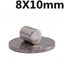 * 10 шт. неодимовый магнит 8x10 мм N35 Маленькие круглые супер сильные магниты 8*10 мм мощные редкоземельные неодимовые магниты 8x10 мм 2024 - купить недорого