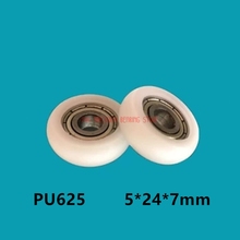 Plastic nylon wheel roller pulley 625 5*24*7mm plastic injection plastic pulley bearing sliding door window 2024 - buy cheap