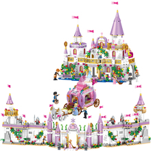 Blocos de construção do castelo com porta e cavalo, blocos de construção de brinquedos para crianças montar amigos princesa presentes bloco 2024 - compre barato