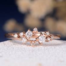 Double Fair Sweet Eternal Love Ring For Women Engagement Zircon Crystal Ring Fashion 3 Color Jewelry Rings HotSale KCR179M 2024 - buy cheap