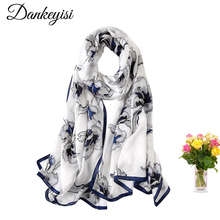 DANKEYISI Real Silk Women Scarf Long Fashion Ladies Pure Silk Scarf Shawl Autumn Winter 100% Mulberry Silk Female Scarves Hijab 2024 - buy cheap