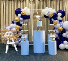 Металлический большой цилиндрический столб стойка для свадебного торта цветок еда ремесла дисплей с пьедесталом ваза для дня рождения ребенка душ реквизит 2024 - купить недорого