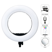 Yidoblo AX-480DII Bluetooth APP контроль био-цветная кольцевая лампа 2800 K-9900 K мягкая световая лампа 18 "240 шт. светодиодная кольцевая лампа 2024 - купить недорого