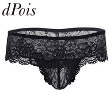 Mens Panties Lacework Open Butt Bulge Pouch G-string Bikini Low Rise Breathable Briefs Underwear Underpants 2024 - buy cheap