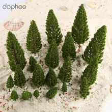 dophee 20pcs Model Trees 10 sizes Tower Shaped Trees Model Train Scenery Landscape 1:50-400 Green 48mm-160mm 2024 - buy cheap