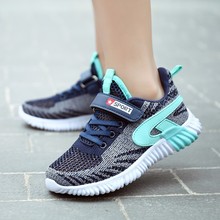 Zapatillas deportivas transpirables para niños y niñas, Tenis infantiles de verano, 29-40 talla grande, color azul 2024 - compra barato