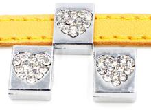 Lote de diamantes de imitación cuadrados para pulsera, lote de 20, 50 unidades de diamantes de imitación cuadrados de 8MM con forma de corazón deslizantes aptos para pulsera y pulsera DIY de 8mm 2024 - compra barato
